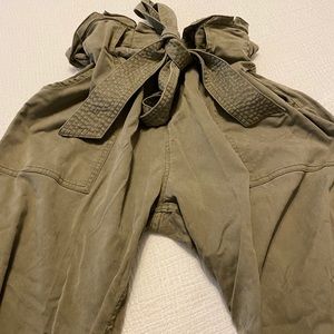 Topshop Green Paperbag Pants
